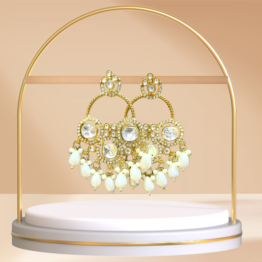 Crystal Bloom Chandbali Earrings