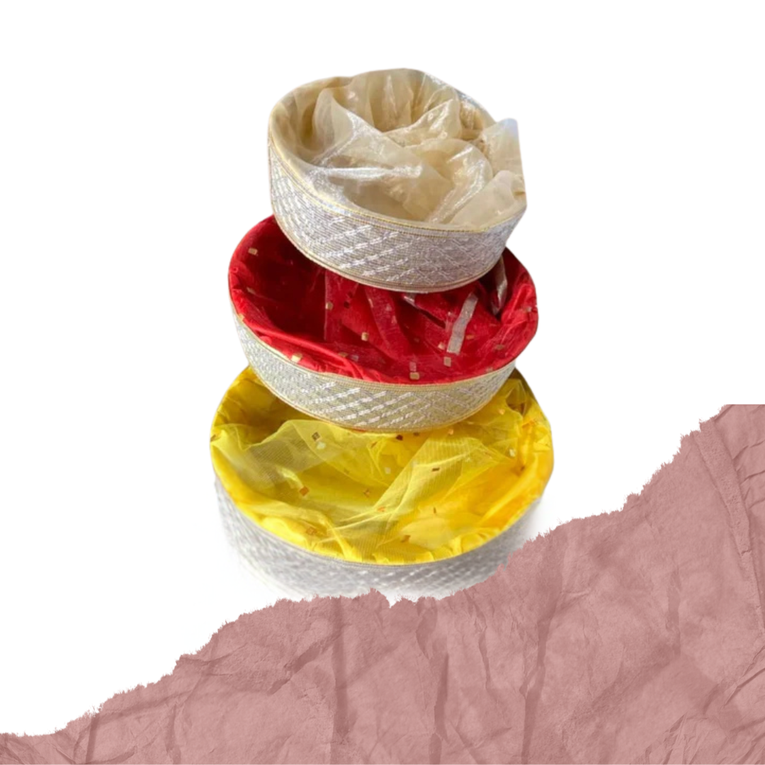 Fancy Circle Hamper ( Gol Samarpit Gold Patti MDF )