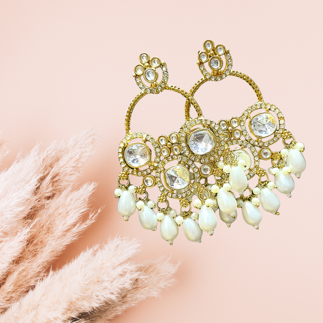 Crystal Bloom Chandbali Earrings