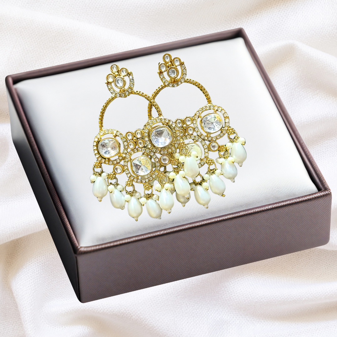 Crystal Bloom Chandbali Earrings