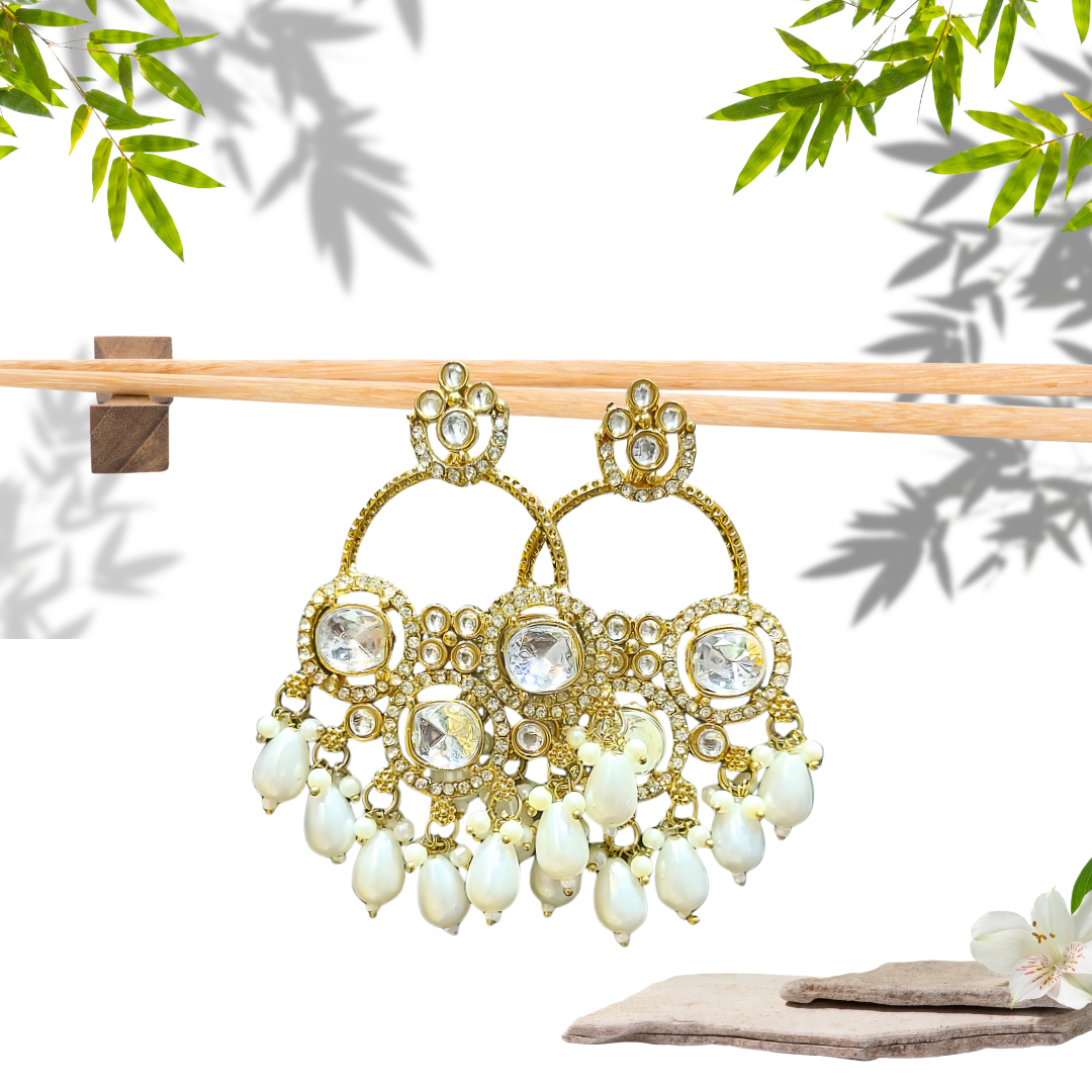 Crystal Bloom Chandbali Earrings