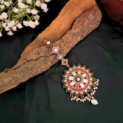 Ofro Rajwada Roop Kundan Jhumka & Maangtika 💫