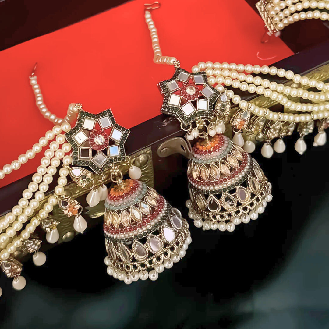 Ofro Rajwada Roop Kundan Jhumka & Maangtika 💫