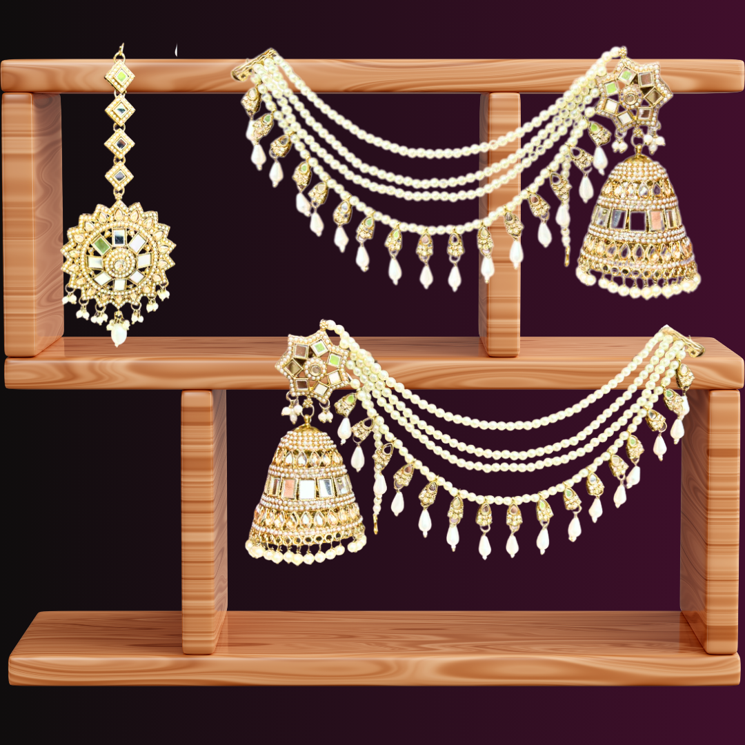 Ofro Rajwada Roop Golden Jhumka & Maangtika 💫