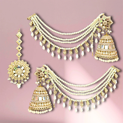 Ofro Rajwada Roop Golden Jhumka & Maangtika 💫