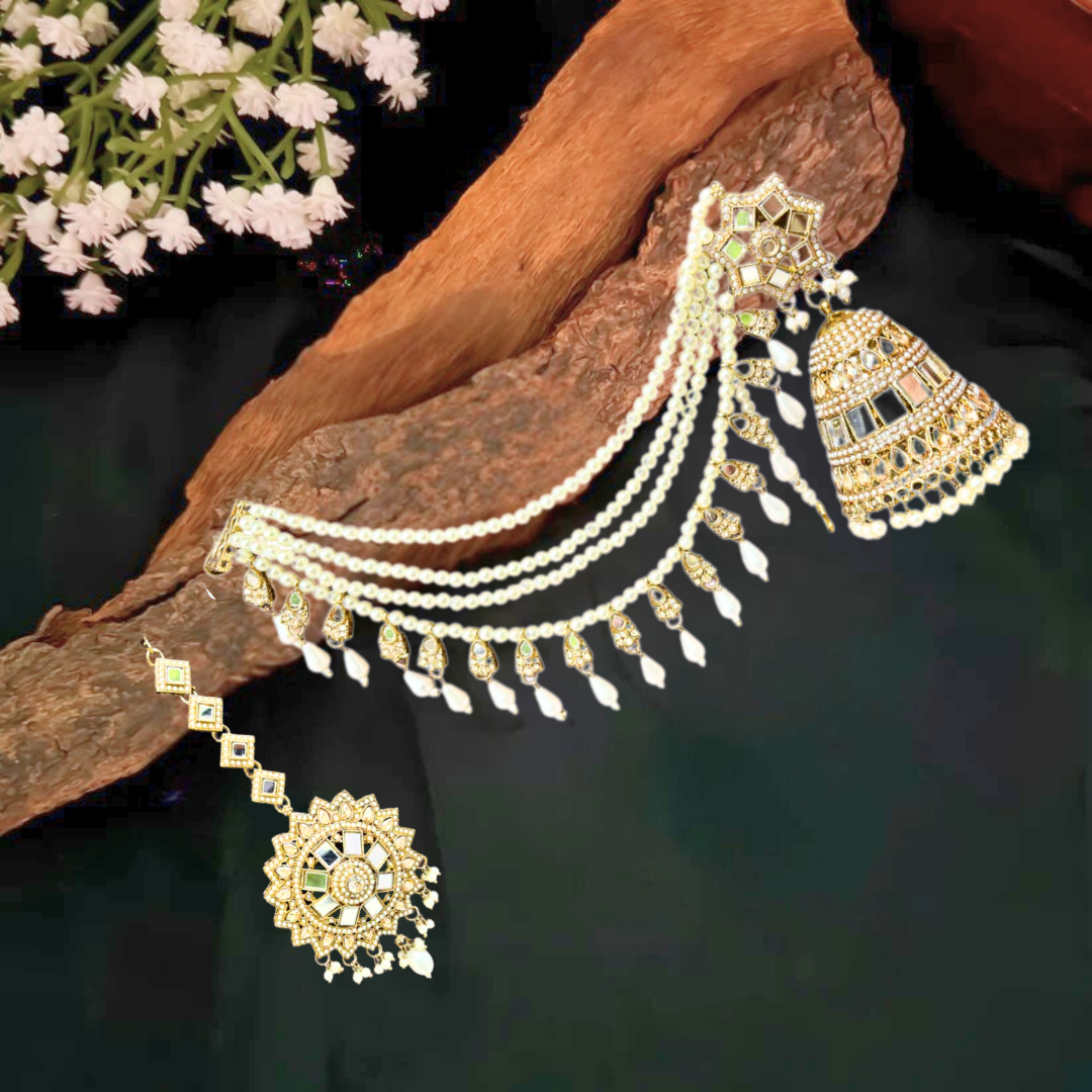 Ofro Rajwada Roop Golden Jhumka & Maangtika 💫