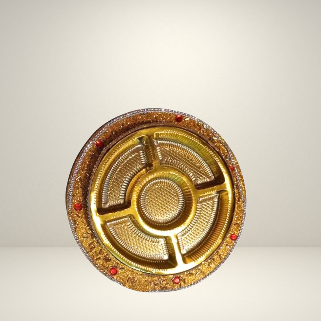 Dryfruit Chalu Tray ( 5 Khana Round Cavity )