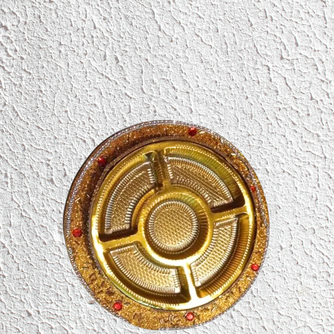 Dryfruit Chalu Tray ( 5 Khana Round Cavity )