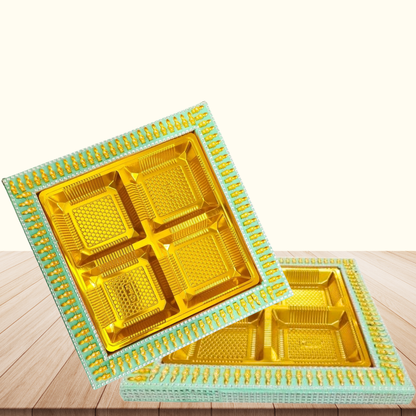 Golden Dryfruits Tray ( 4 Khana Colour Cavity )