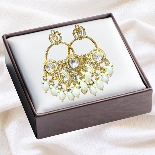 Crystal Bloom Chandbali Earrings