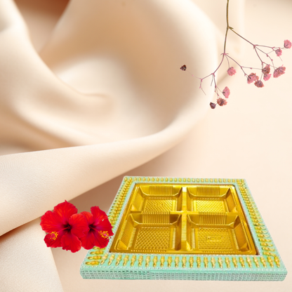 Golden Dryfruits Tray ( 4 Khana Colour Cavity )