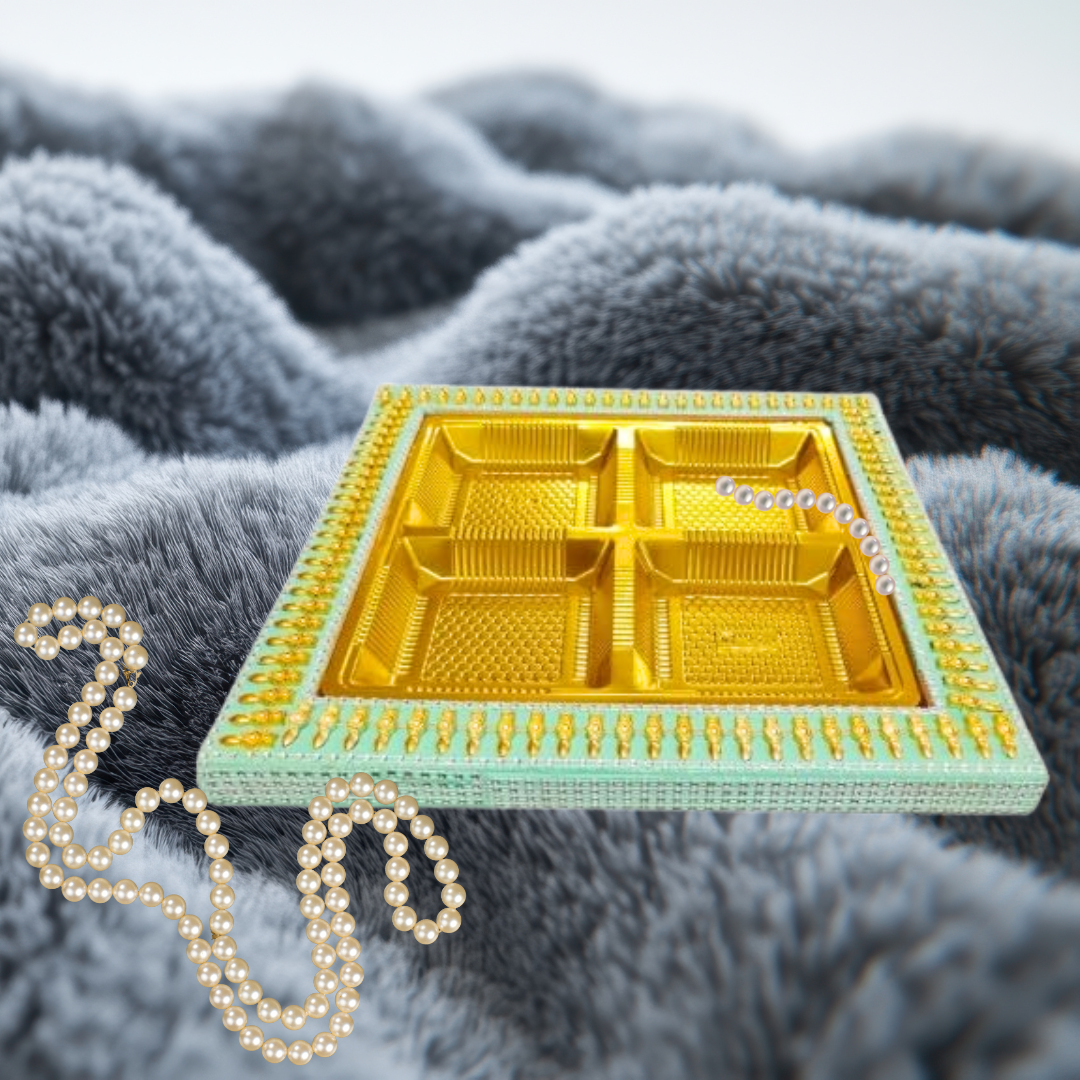 Golden Dryfruits Tray ( 4 Khana Colour Cavity )