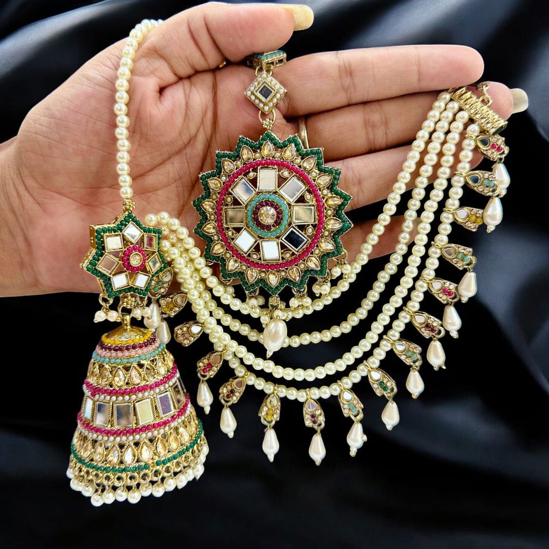Ofro Rajwada Roop Kundan Jhumka & Maangtika 💫